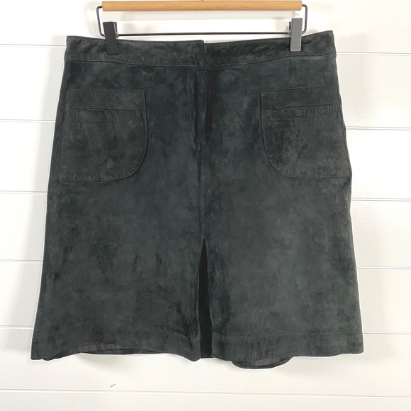 Lilly Pulitzer Dresses & Skirts - Vintage Lilly Pulitzer Womens Dana Washable Pig Suede Skirt 12 Black Knee Length